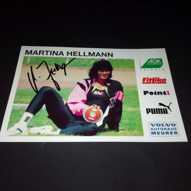 MARTINA HELLMANN Olympiasiegerin 1988 Diskus signiert 10x15 Autogrammkarte !
