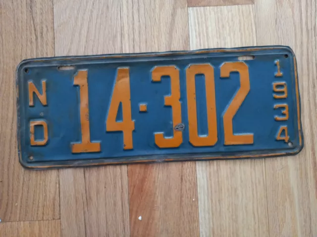 North Dakota 1934 license plate