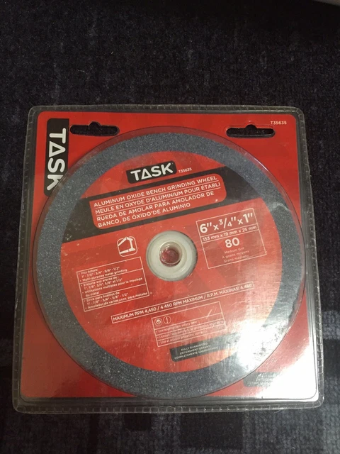 Task 6” x 3/4-Inch Aluminum Oxide Bench Grinding Wheel, 80 Grit