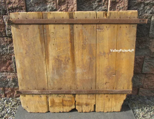 Antique Primitive Rustic Mid 19th C PA Farm Barn Door w Strap Iron Hinges
