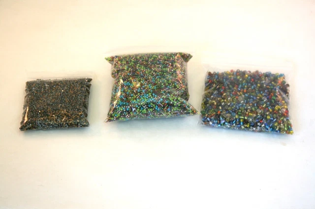 Wholesale Bulk Lot Bags SEED BEADS 3MM & 1mm Over 1 POUND ASSORTED COLORS Wholesale Bulk Lot Bags SEED BEADS 3MM & 1mm Over 1 POUND ASSORTED COLORS
