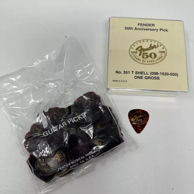 Fender 351 T Guitar Picks THIN - 144-Pack (Gross)50th Anniversary Pick Rare! 2