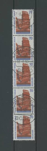 BERLIN ROLLENMARKEN 5er-Streifen 874 HELGOLAND ROLLENANFANG GESTEMPELT!! h4928