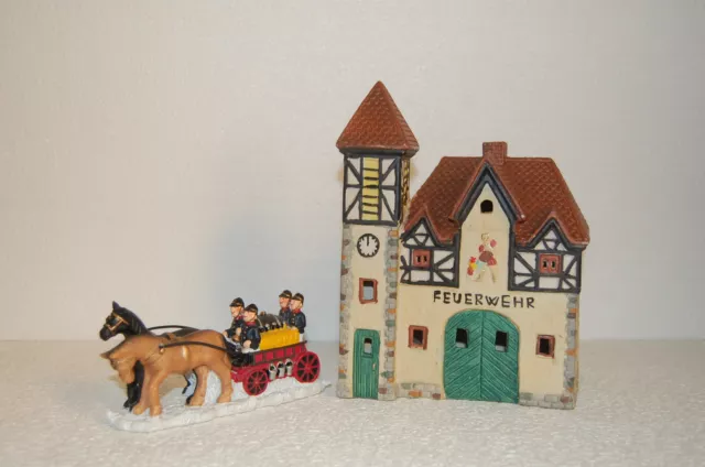 Feuerwehr und Pferdegespann, Winterdorf, Weihnachtsdorf, Lichthaus 