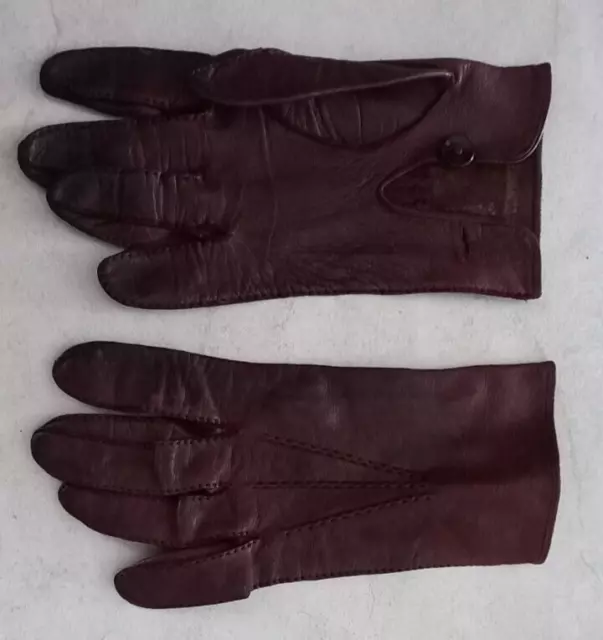 Paire De Gants - Marron - Coupe C43 - Vintage - Ancien