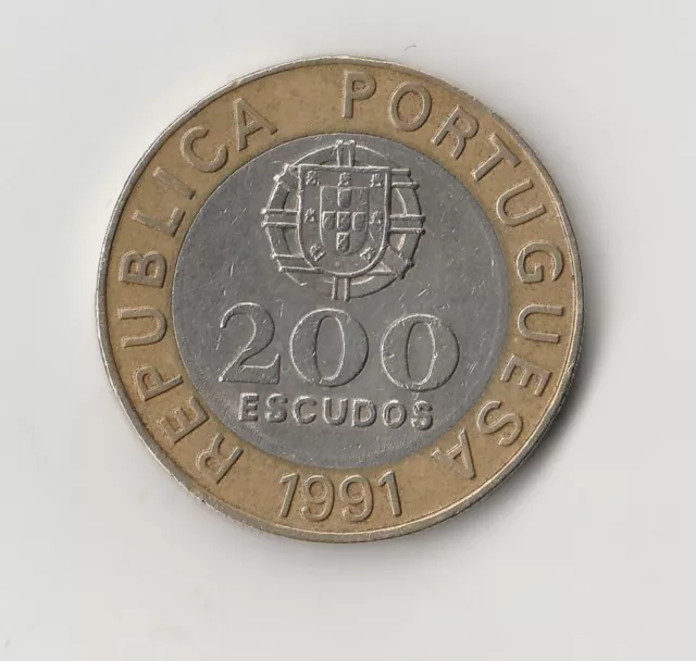 200 Escudos Portugal  1991 Bi - Metall  (2633)