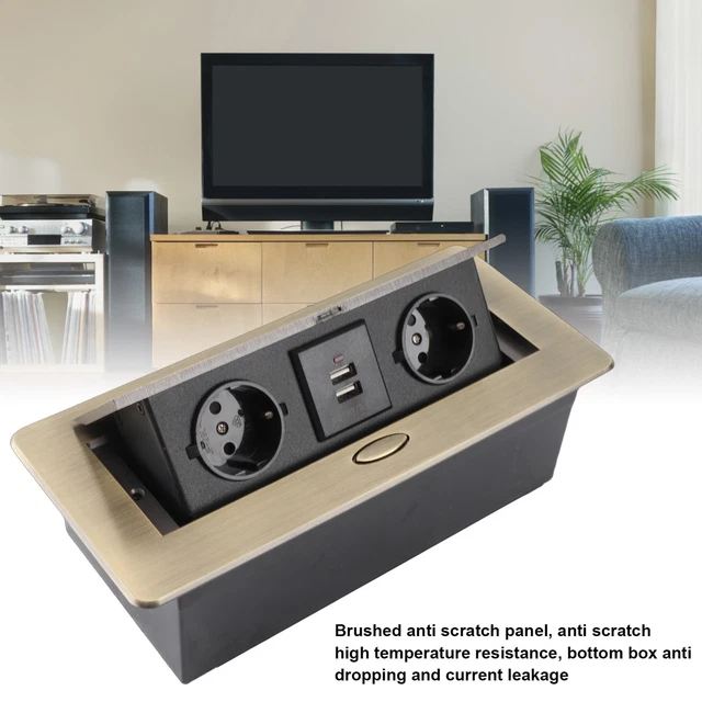 DESKTOP SOCKET DUAL USB Socket Slow POP UP Table Socket For Office Home ...