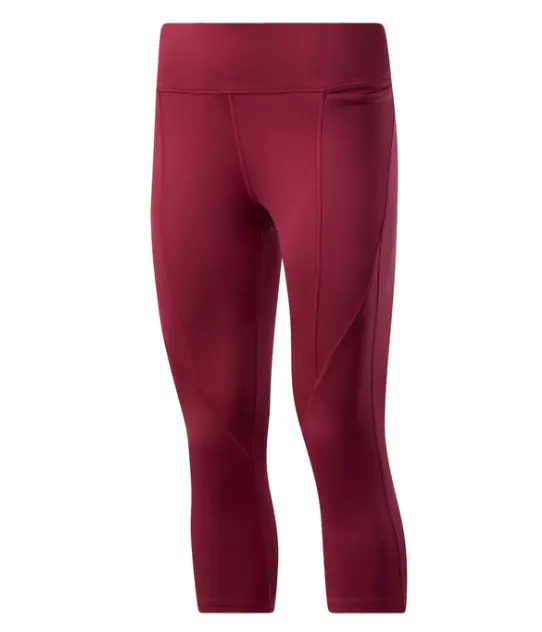 REEBOK Womens Workout Ready Red Capri LEGGINGS M NWT