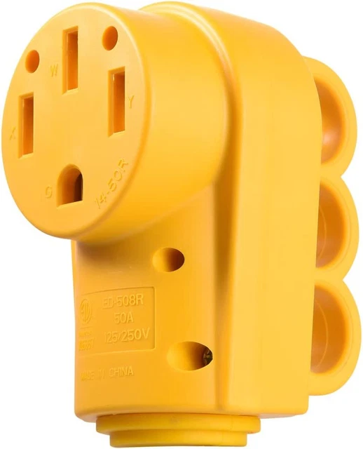 50 AMP RV Male Female Replacement Receptacle Plug Heavy Duty Ergonomic Grip Plu