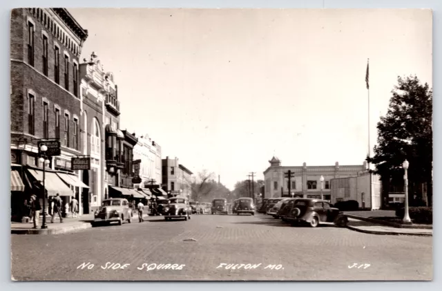 Fulton Missouri~North Side Square~Gamble Stores~WWII Honor Roll~1940s RPPC