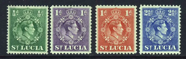 ST LUCIA King George VI 1938-48 Part Set SG 128, SG 129a, SG 130a & SG 132a MINT