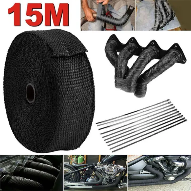 15M Hitzeschutzband Auspuffband Motorrad Thermoband Selbstklebend+