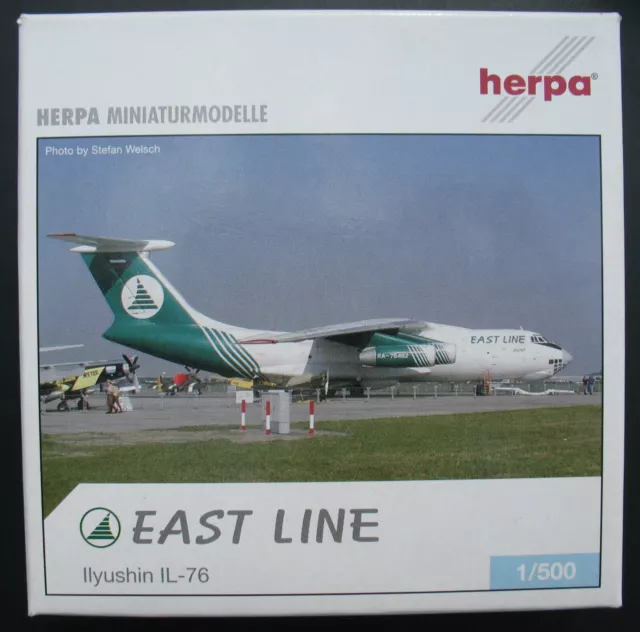 Herpa Wings 510745 - Ilyushin IL-76 EAST LINE Airline - 1:500 Flugzeug Airplane