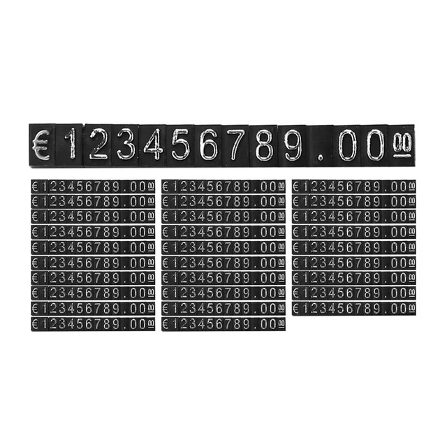 30Sets Plastic Cubes Price Display Tags Adjustable Number Stand Frame Label R8B2