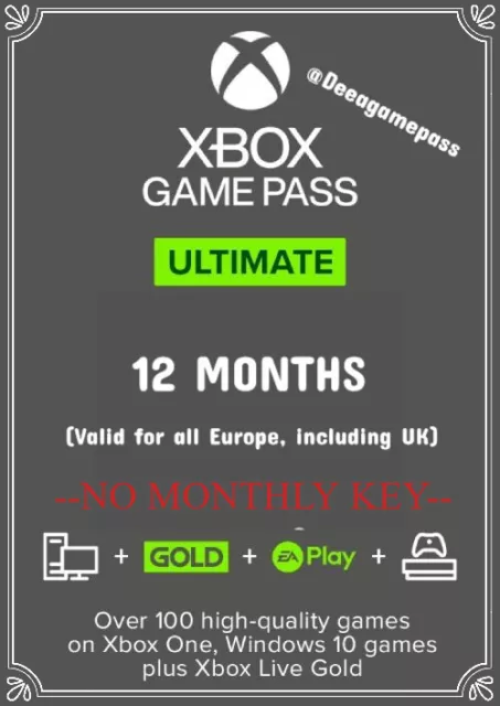 Xbox Game Pass Ultimate 12 Months - Digital Code for Instant Redeem