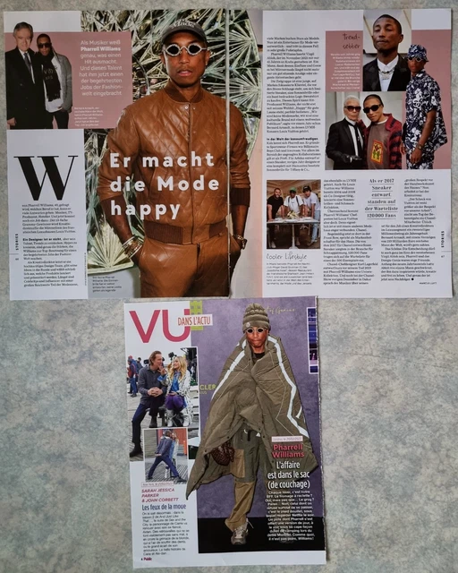 👄 PHARRELL WILLIAMS 👄 lot de presse clippings pack collection magazines