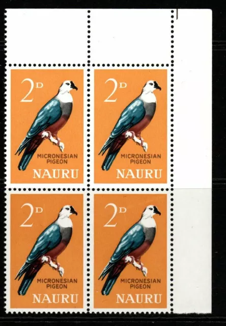 NAURU SG57 1965 2d BIRD DEFINITIVE MNH BLOCK OF 4