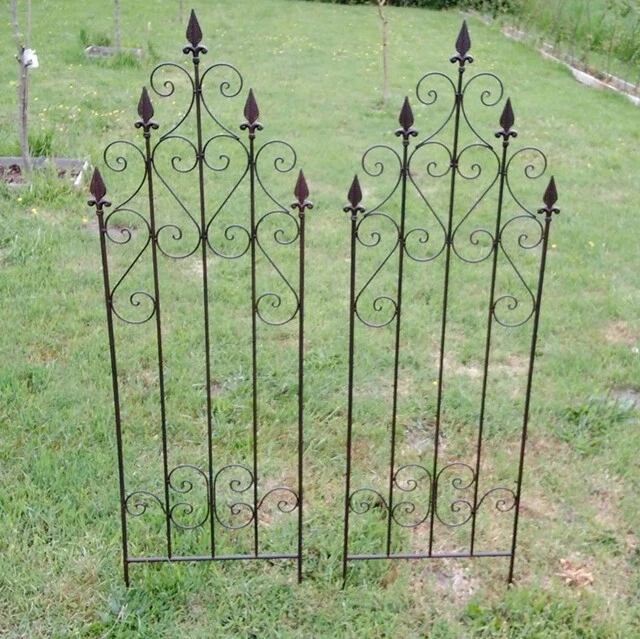 2er SET STECK RANKGITTER METALL ANTIK LANDHAUSSTIL GARTEN ZAUN GARTENDEKO NEU