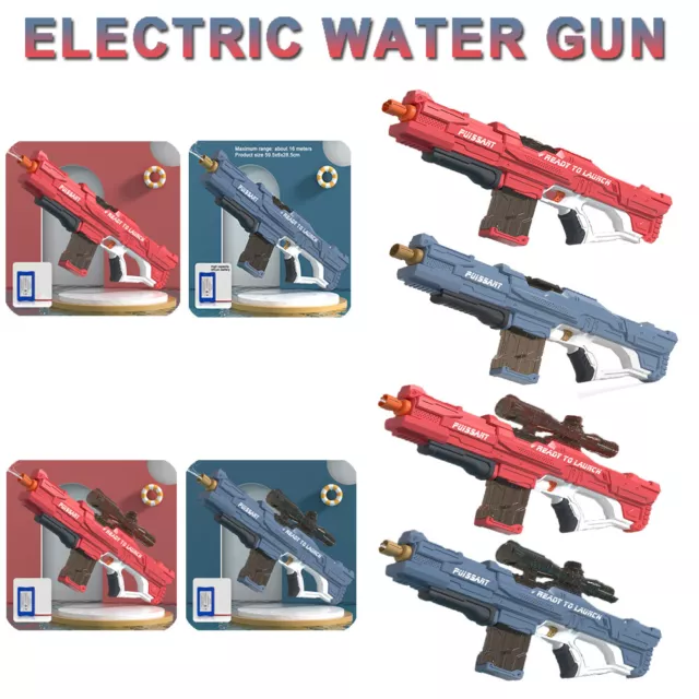 Electric Water Gun High Power Squirt Blaster Soakers Toy Outdoor Pool 16M Dist