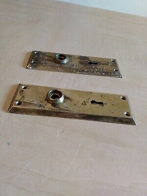 Vintage Metal Door Plates Covers Architectural Salvage Rectangular Accessory 3