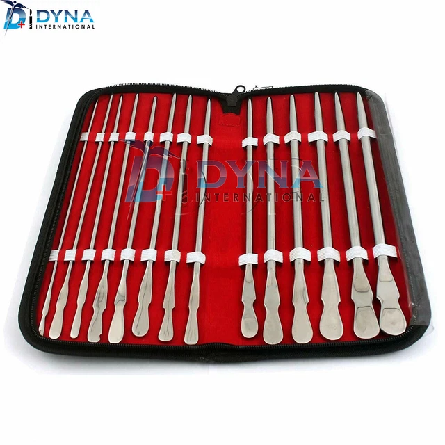 14 Pieces Set Of Dittel Urethral Sounds Gynecology Surgical Instruments