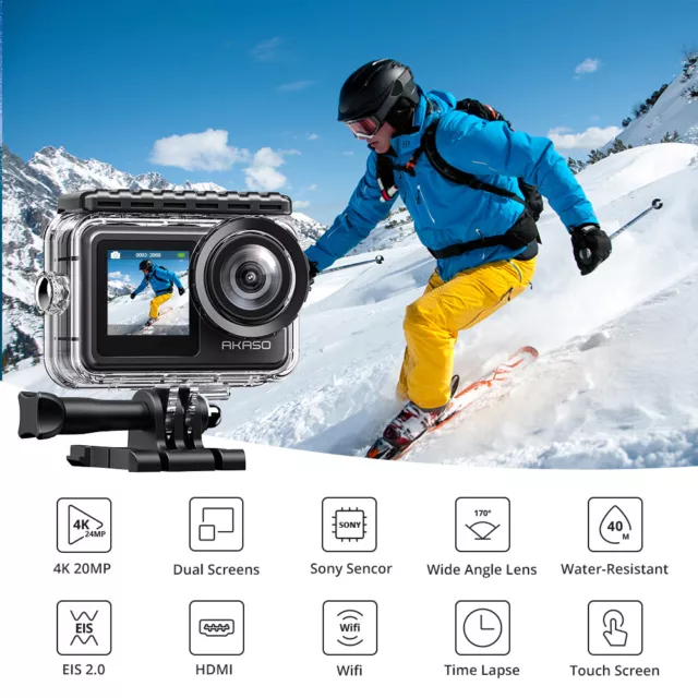 AKASO Brave 7 LE 4K30FPS 20MP Action Camera Vlog Camera EIS Underwater Camera