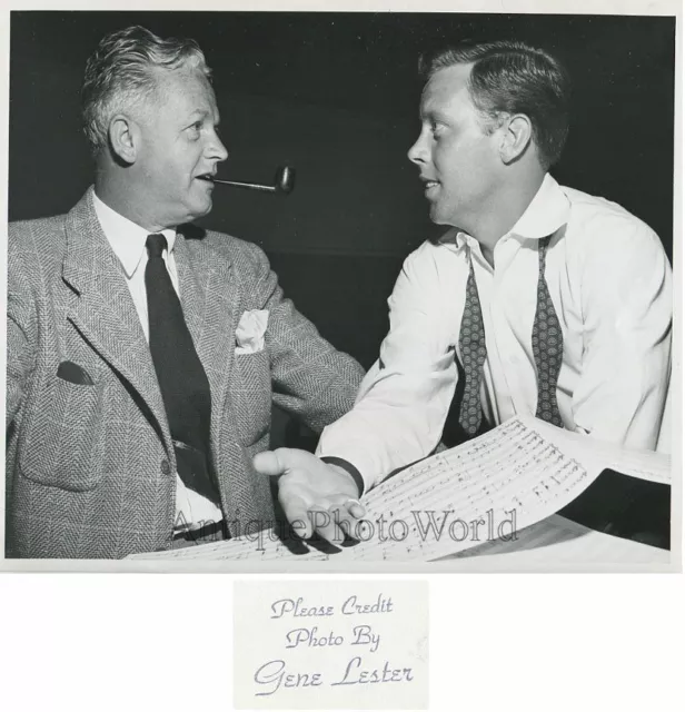 Dick Haymes actor singer w friend and sheets of music antique jazz photo