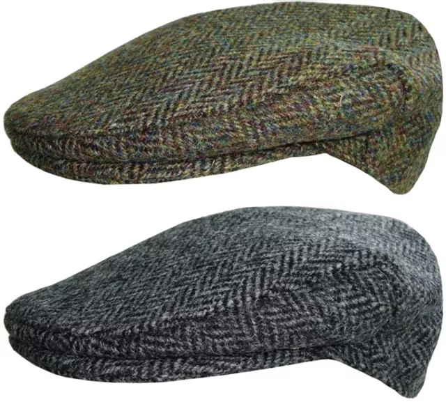 Harris Tweed Flat Cap Pays Gavroche Capuchons Casquette Chapeau Noir Ou Vert