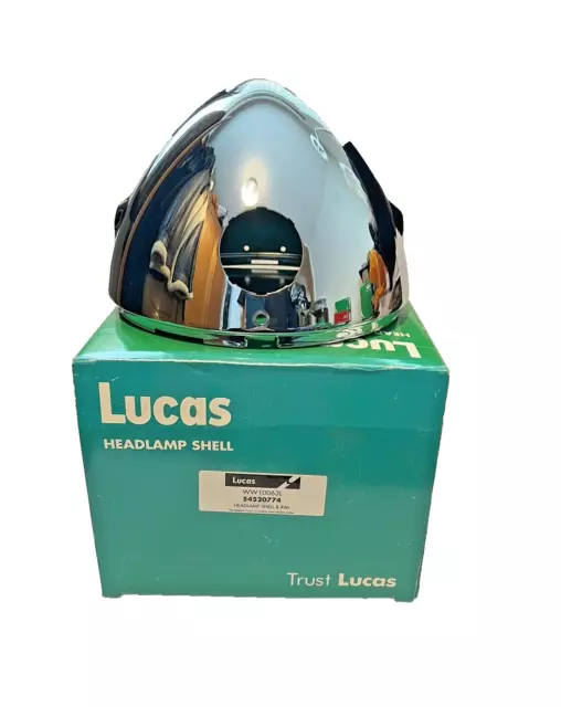 LUCAS 7 inch HEADLAMP SHELL SINGLE AMPMETER HOLE BSA/NORTON/TRIUMPH (No Rim)