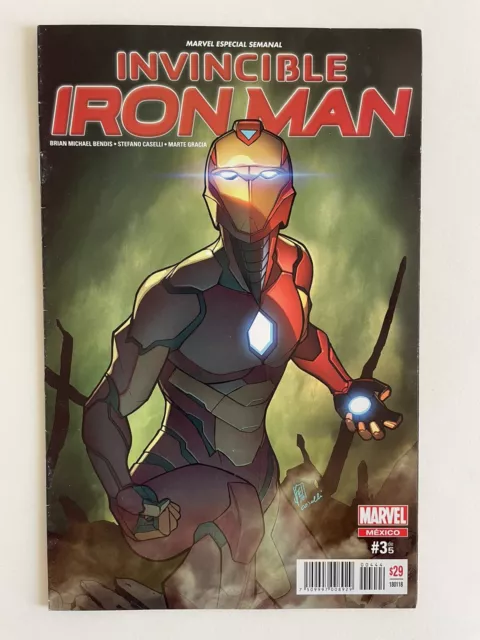Invincible Iron Man #3 1st RiRi IronHeart in Red & Gold Armor Mexico Variant
