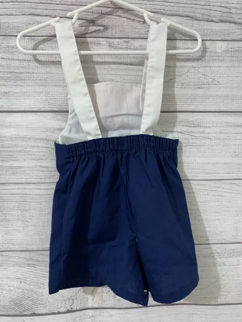 Vintage Little Bitty Sailor Suit Boys 12 MONTHS  Navy USA Overalls 3