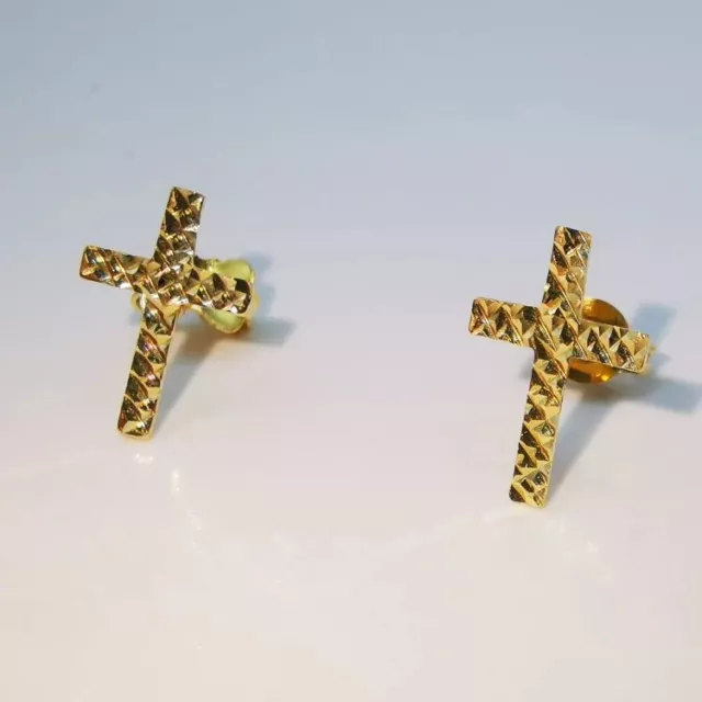 Orecchini Modello Croce, Oro Giallo 18Kt, Grammi 0,90 , Nuovi