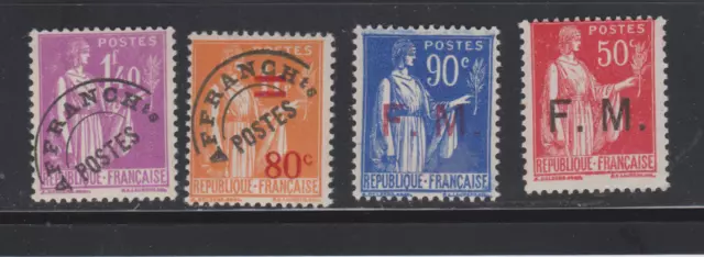 France N** Preoblitere Franchise Militaire 4 Timbres Preo Paix 74 76 Fm 7 9 C45€