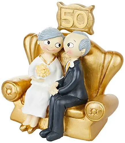 Mopec Pop & Fun  Figurine pour gâteau de Noces d'or, 50 Anniversaire de Mariage