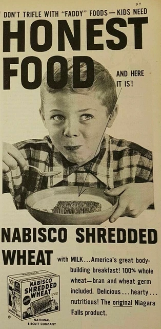 Vintage Magazine Ad 1952 Nabisco Shredded Wheat Breakfast Print Ad