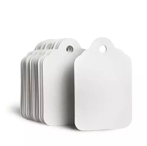 Unstrung Marking Tags 1.93x1.25 Inches White Merchandise Pricing Tags, 1000Pcs