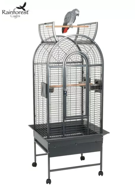 Liberta  Antique Ecuador Medium Parrot Bird Cage African Grey Amazon W/ Wheels