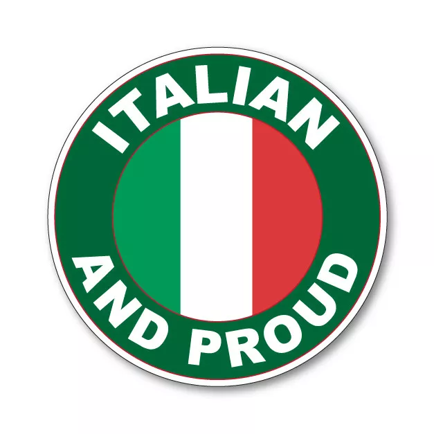 2 x ITALIAN AND PROUD - Flag Car Van Lorry vinyl Self Adhesive stickers