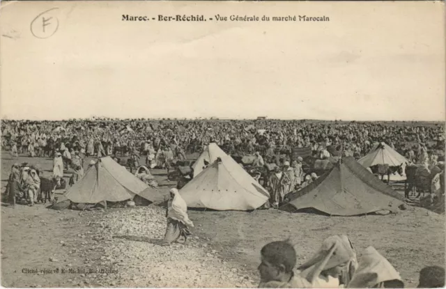 CPA AK BER-RECHID - Vue générale du Marché Marocain MAROC (669440)