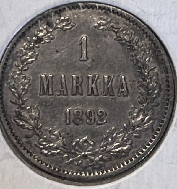 Finland 1892 Markka Silver Vf