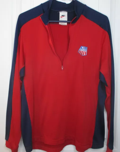 Vintage Nike Ski Team Top USA 1/2 zip Pullover T Shirt Long Sleeve Excellent 2