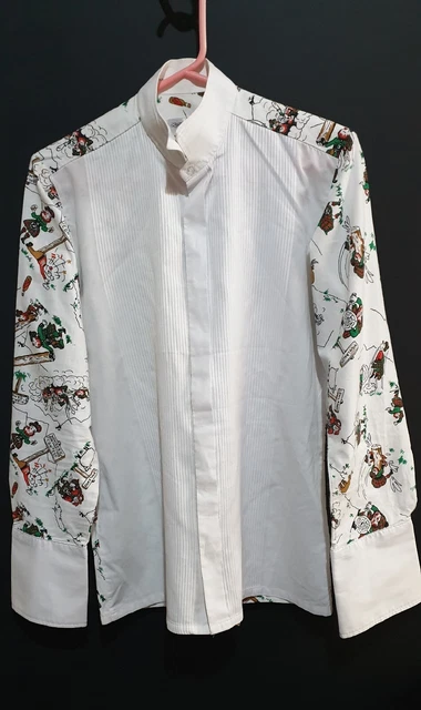 Camicia formale David Latimer, tema giochi Scozia Highland. Collare 15", medio.