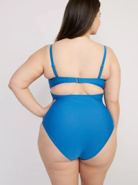 Old Navy Women’s Tie-Front Keyhole Bandeau-Style One-Piece Swimsuit Size 2X $50 3