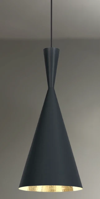 Tom Dixon Ceiling Light Beat Tall LED, H36 x Dia.19cm, 800 lumens, Brass, Black