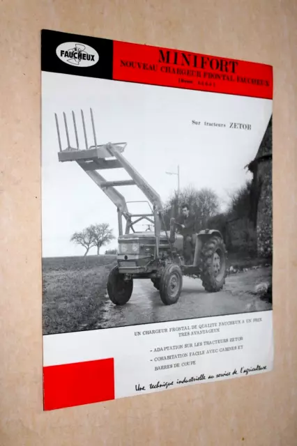 Prospectus Tracteur ZETOR Minifort Faucheux Tractor Traktor Prospekt Brochure