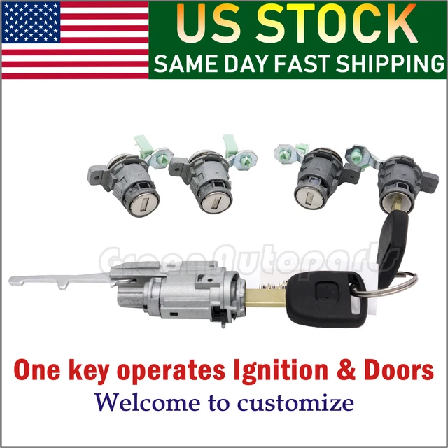 IGNITION SWITCH & 4X Door Lock Cylinder & 2 Keys For 20032011 Honda