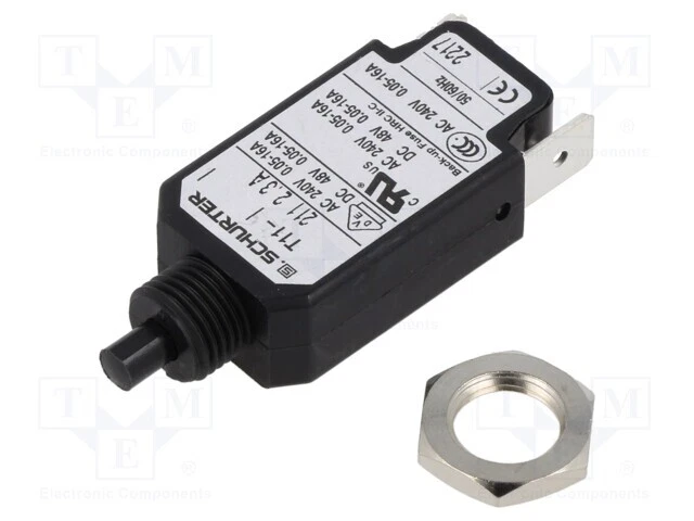UNenn: 240VAC 2.3A SPST Overcurrent Switch Poles: 1 48VDC TZZ01