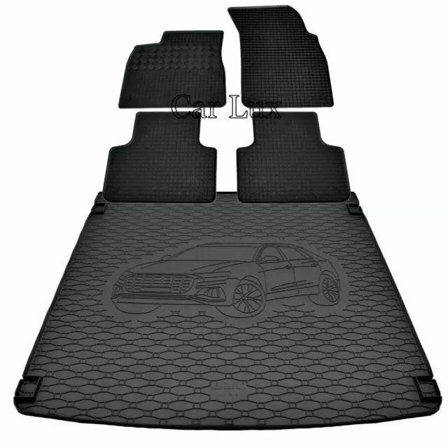 Protector maletero + alfombras de goma a medida kit para AUDI Q8 desde 2019-