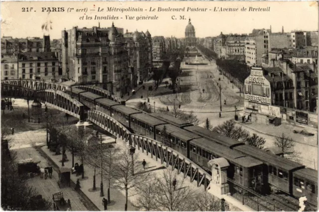 CPA PARIS 15e Le Metropolitain Bd Pasteur Avenue de Breteuil (1249280)