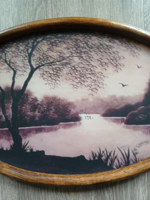 Henri Loux - sarreguemines - service à soupe. Décor paysage